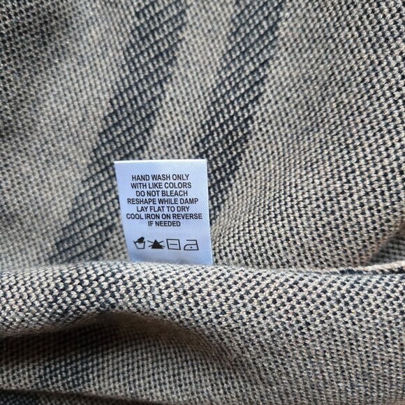 NWT Women's Adrienne Vittadini Beige Striped Fringed Open Cardigan 3/4 Sleeves M - Picture 6 of 7